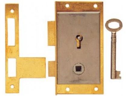 Locks L.245 2 Lever Brass Box Lock 1.1/2 x 1.