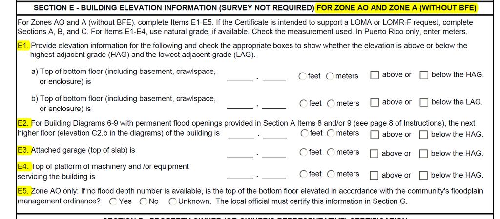 Elevation Certificate Instructions Page 11 Can be completed