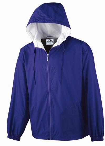 3280 3281 HOODED TAFFETA JACKET/FLEECE LINED Outer shell of 100% nylon taffeta Body, sleeves and hood lined with 75% polyester/13% rayon/12% cotton