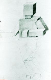 #15 Shape & form: Image into 3-Dementional Cubes draw technique A