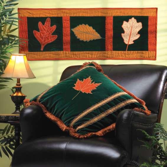Falling Leaves Pillow Let nature be your inspiration as the leaves turn into the bright oranges, yellows and the various shades of brown this fall season.