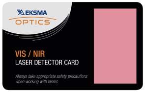 VIS / NIR Laser Detection Card VIS/NIR Laser detection card provides instant, fade free operation for simple alignment, location and safety purpose visualization of laser light.