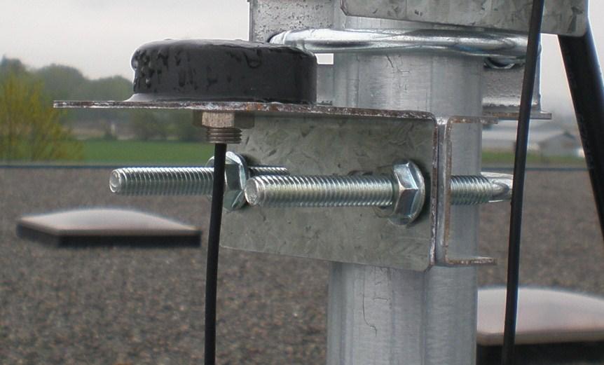 Step 9: To Install GPS Antenna, attach the GPS mounting bracket to the pole using the U-bolt as in step 7.