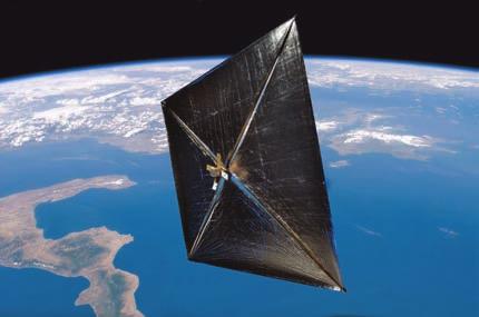 Solar sails, like the one pictured above, use radiation pressure from photons emitted by the Sun or harness the momentum of the solar wind. 8 Phase III TRL 6, flight ready.
