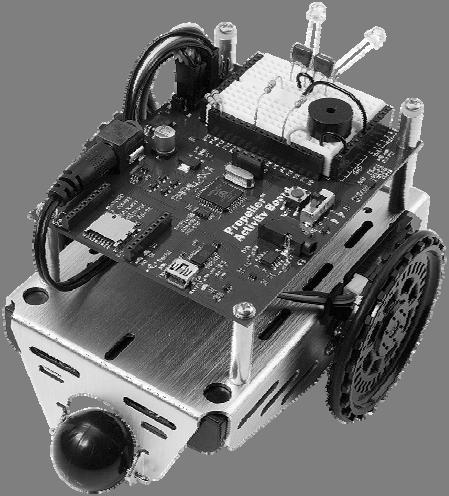 4. Control Systems and Technology & Society (a) The robot shown can be assembled from a kit containing a programmable microcontroller, suitable sensors, two geared motors with drive wheels, a free