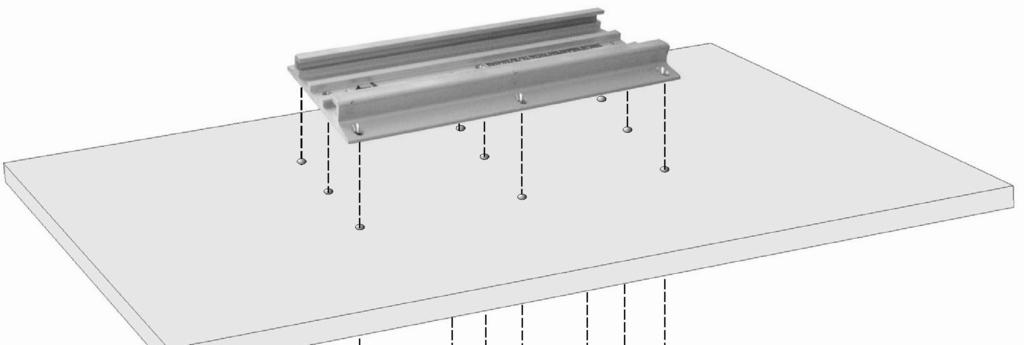 Select required length of screw (1-1/4'' or 1-1/2''), and fasten Channel to Backing Plate (through cabinet