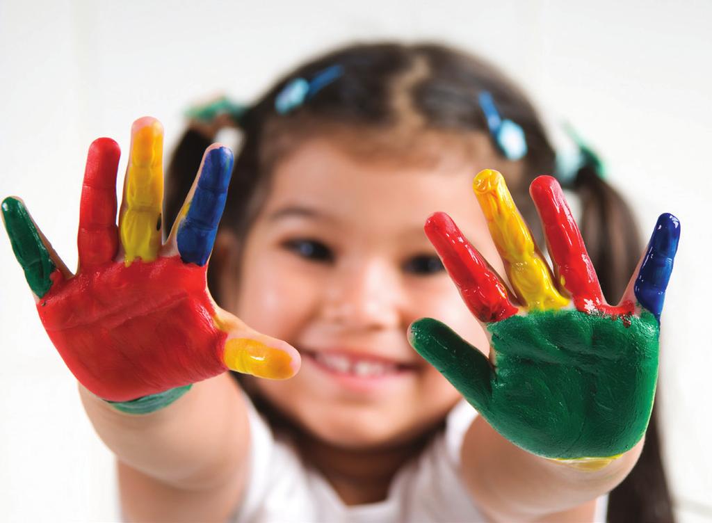 Ask the children, who would like to make a rainbow with their hand print? 2. Ask the children to choose a colour. 3. Ask each child to put their hand out, spreading their fingers. 4.