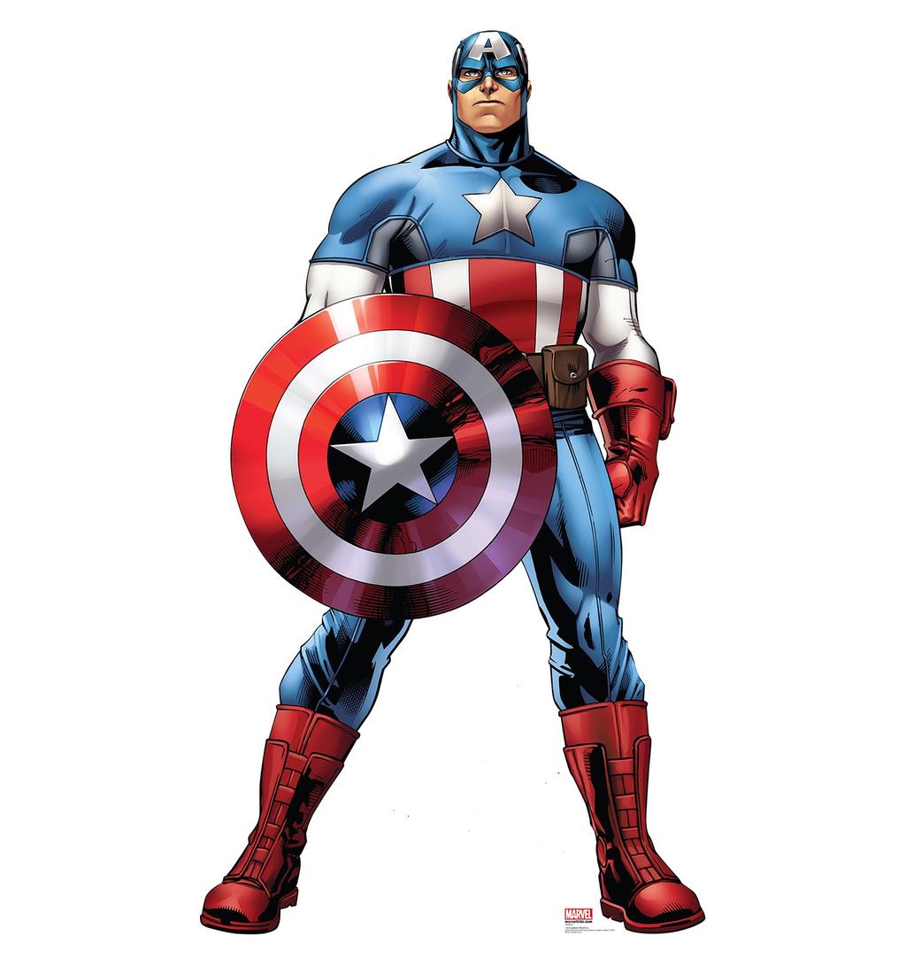 Talking about Captain America's looks and powers.