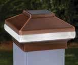 Four designer CXT post cap options are available for Traditional post sleeves, each in white, black or bronze.