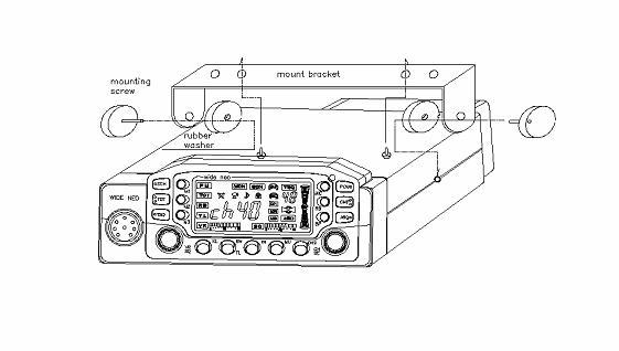 HOW TO SET UP THE RADIO * In not dismantling panel * * Caution : Connect power cord to battery last after the completion of transceiver connection. 1. Fix the transceiver with bracket as it packs.