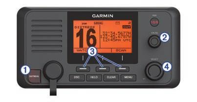 International: 16+ Home Screen VHF 210 AIS Item Key Description À DISTRESS Lift the door and press to send a DSC distress call with a programmed MMSI (Entering Your MMSI Number, page 4).