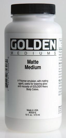 GOLDEN MEDIUMS & ADDITIVES with acrylic colors. Mediums control transparency, viscosity and surface sheen, while additives control paint s working properties.