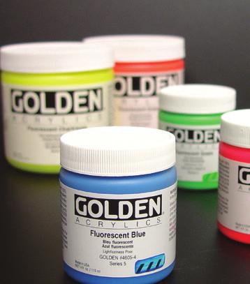 GOLDEN Phosphorescent Green is a water-based acrylic medium that can be applied to various surfaces.