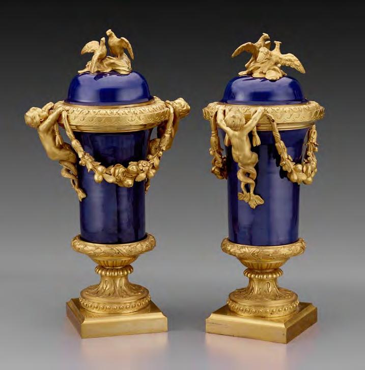Pair of Mounted Vases Chinese porcelain, first half of the eighteenth century French gilt-bronze mounts, ca. 1755 60 Hard-paste porcelain and gilt bronze 18 1 8 14 1 4 8 1 2 in. (46 36.2 21.