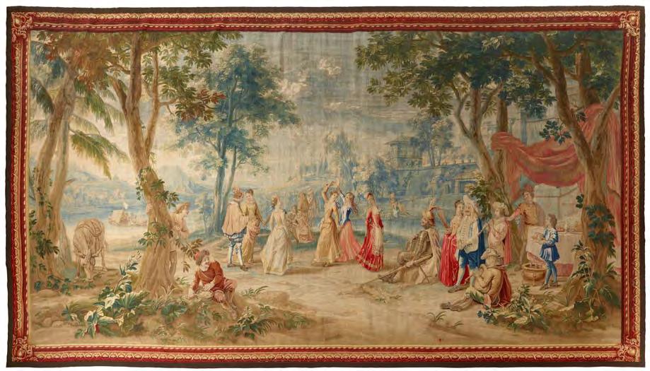 Arrival of the Shepherdesses at the Wedding of Camacho; Sancho Departs for the Isle of Barataria workshop of peter van den hecke after philippe de hondt Flemish, Brussels, ca.