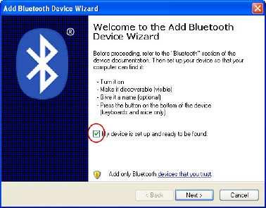5. In the Add Bluetooth Device Wizard window, check the box next to My device