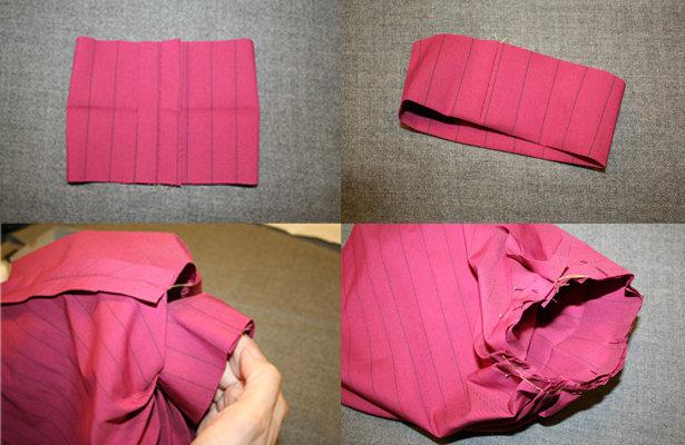 Step 11 CUFF Sew side seam, right sides facing. Open seams and press. Fold the cuff in half and press.