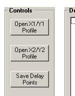 To begin adding Delay Points, first click anywhere on the Cut Profile window and the select crosshairs should appear.