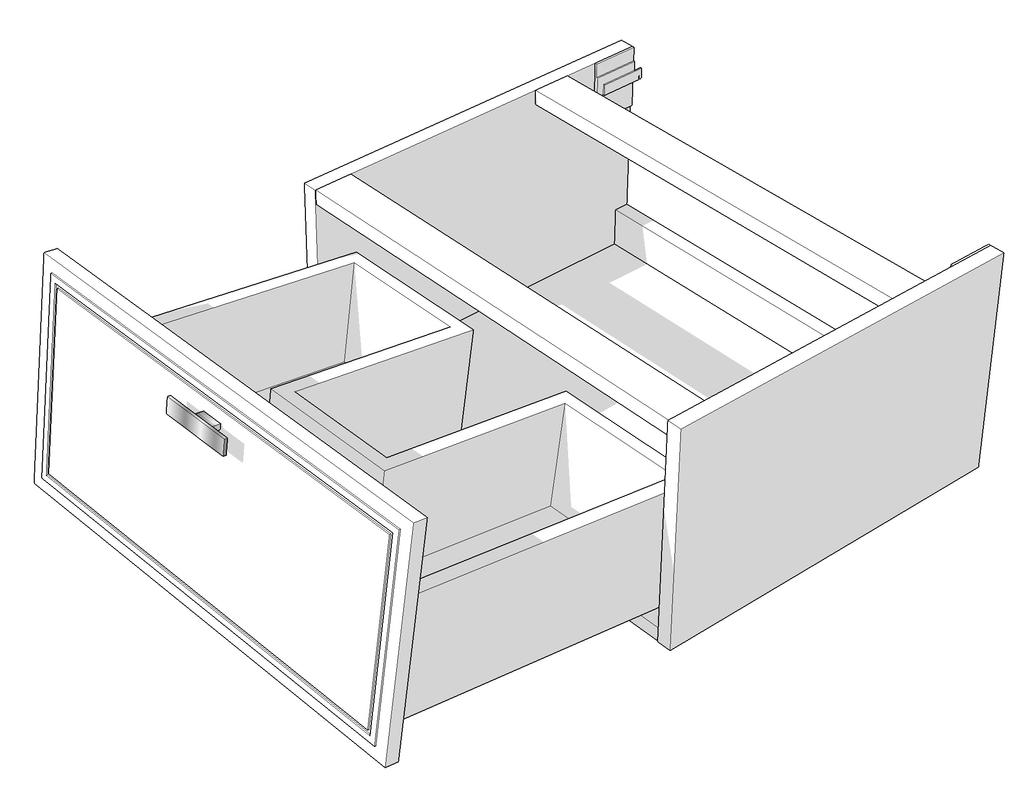 the front and squeeze the plastic arms holding the drawer in place.