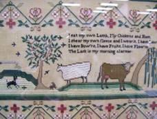 the horses and pigs. On 40c this sampler measures 33 x 8, on 45c
