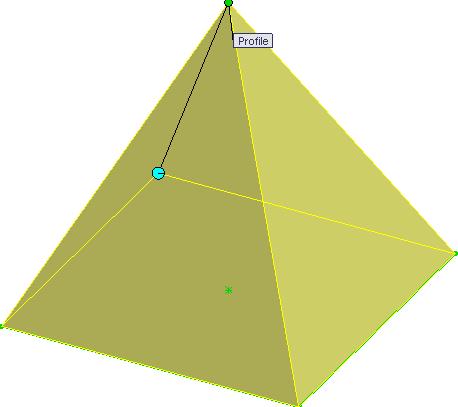 Create a plane 100mm above the Top plane. Creating sketch As the pyramid forms a point at the apex, we will use point to create the top profile.