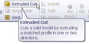 Base Flange Method - Magazine File Select Extrude Cut from the
