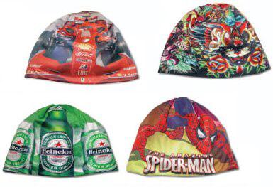 Wearable Products Sublimated adult fleece toque/beanie Material: 100% polyester micro fleece Double layers, all-over sublimation printing, reversible, one size fits all.