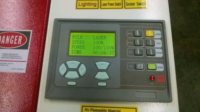 RL-80-1290 Control Panel The laser cutter control panel has two modes.