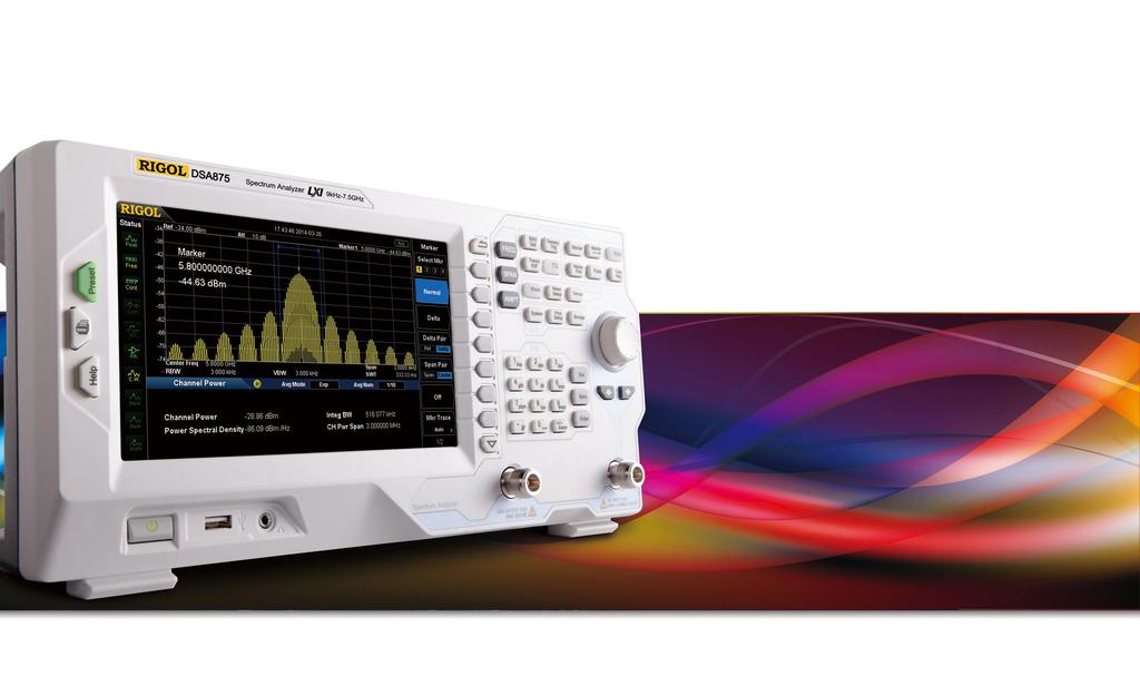 DSA800 Series Spectrum Analyzer All-Digital IF Technology Frequency Range from 9 khz up to 7.5 GHz Min.