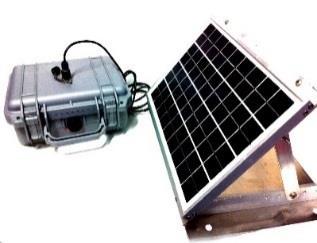 75-0064 MODEL: 10 WATT SOLAR POWER KIT FOR THE GS-60 PORTABLE REPEATER. : 10 WATT SOLAR PANEL, SOLAR PANEL MOUNT, BATTERY AND 6 FT. (1.8m) CABLE.