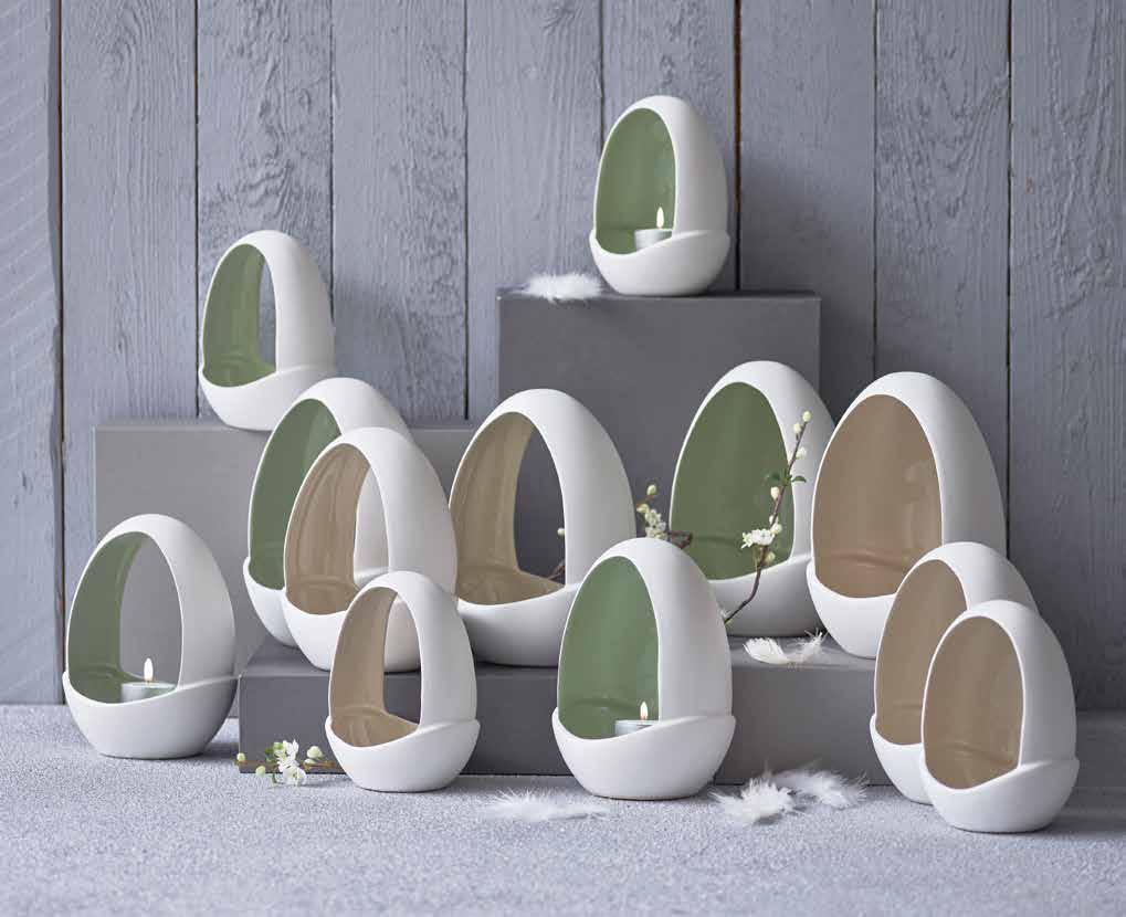 Piemonte Tee light candle holders Piemonte are made in porcelain and laquered inside in Oyster grey or Frosty green. Available in an open and a closed version.