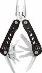 and medium flat drivers, bottle opener, serrated knife, lanyard Pliers Type: sliding jaw Overall Length: 14.