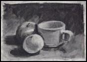 You will be drawing the light as it hits the objects in your still life.