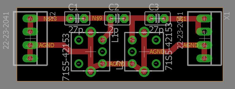 Bandpass Filter Assembly Bandpass Filter Board Values shown for 80 Meter band There are several possible options available: 80 Meters add on: Insert the two 27-pf capacitors in C1 and