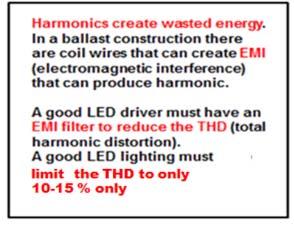 harmonic (distortion of current) at the AC electricity waveform It will create a