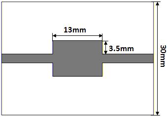 78 mm as shown in Fig. 2. The DGS element is slotted in the ground plane of the dielectric substrate, while a 50-Ω microstrip line of width 2.