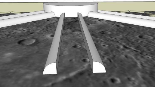 Places for lunar module: they represent the places where moon base shall be assembled. They are delimited either by circle quarters or by the playing area border.