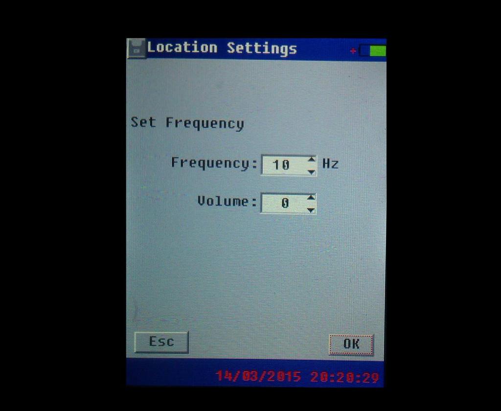 Figure 4-8 Location Setting Screen 4.3.2 Setting the Reference Ensure the output of the Signal Generator has been set to continuous (Cont).