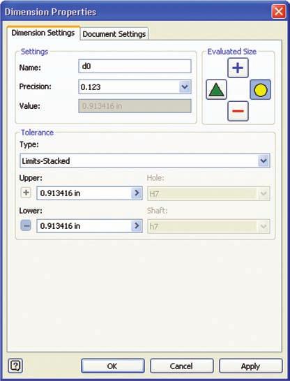 Figure 4A-4. The Dimension Properties dialog box with the Dimension Settings tab displayed.