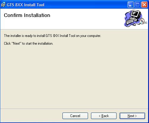 Figure 3-6. GTS 8XX Install Tool Installation 8. Wait until the installation has completed.
