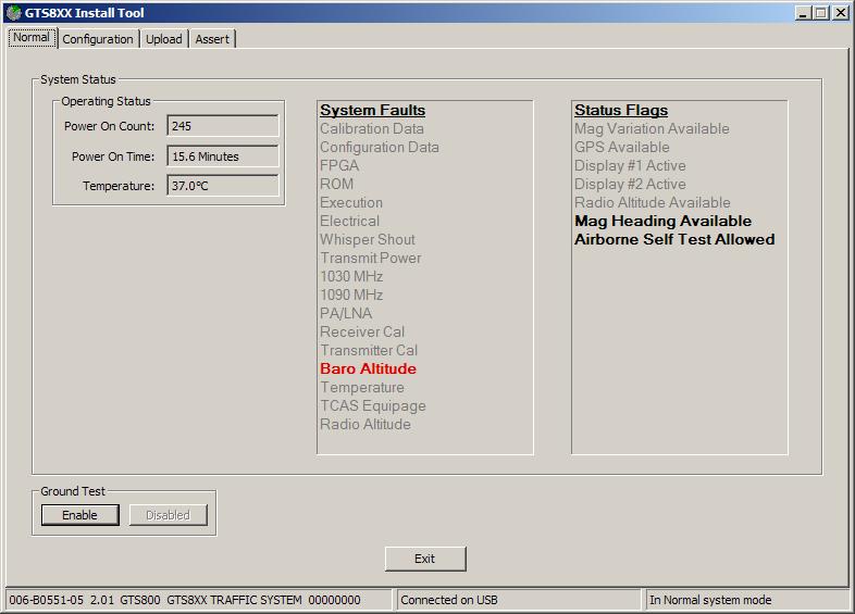 3.10.2 Using the GTS 8XX Install Tool The following tabs are accessible with the GTS 8XX Install Tool. Changing tabs may cause the GTS 8XX unit to restart.