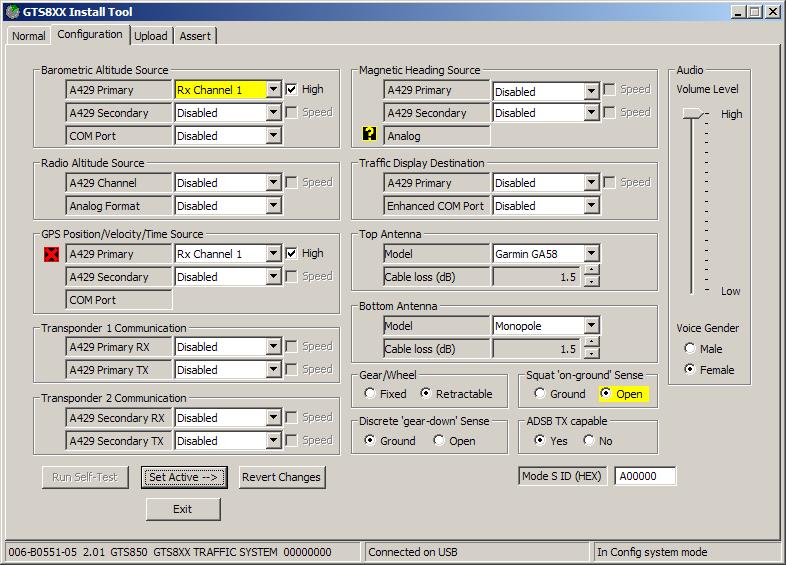 Figure 3-14. GTS 8XX Install Tool Configuration Tab (GTS 820 and GTS 850) The Configuration Tab displays installation configuration options.