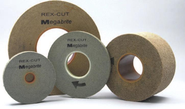 Megabrite Convolute Wheels Megabrite convolute wheels are manufactured using a nonwoven construction impregnated with grain/resin, which is wrapped around a core and bonded.