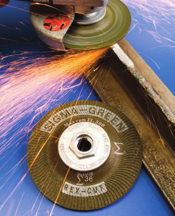 SIGMA GREEN Grinding Wheels for Hard Metals TYPICAL APPLICATIONS Tank Fabrication Power Plant Maintenance and Repair Welding/Metal Fabrication Shops Grind Stainless Steel, Inconel, and Titanium
