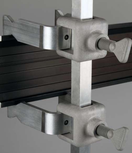 QUICK - SET CLAMP FAST AND FLEXIBLE Clamps easily adjust to accommodate a wide variety of shapes and sizes. EXCELLENT GRIPPING POWER. Unique design holds metal firmly throughout the finishing process.