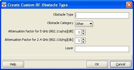 Other Planning Processes You can create your own Custom RF Obstacles types by clicking Create.