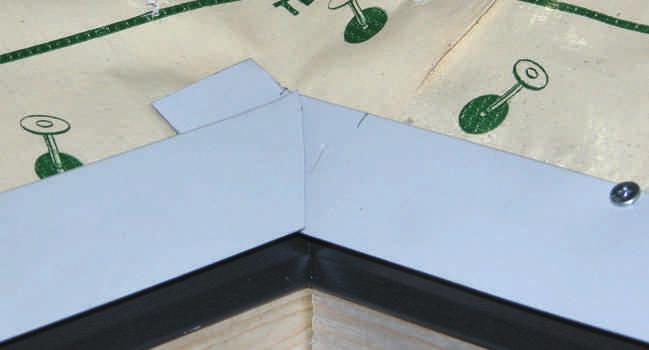 4) Cut the second gable trim piece to match the vertical plane of the ridge apex.