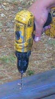 Pre-drill all mounting holes using a drill bit
