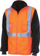 3996 HIVIS X BACK RAIN JACKET BIO-MOTION TAPE 200D polyester/pvc, Seam-sealed, waterproof outer shell,