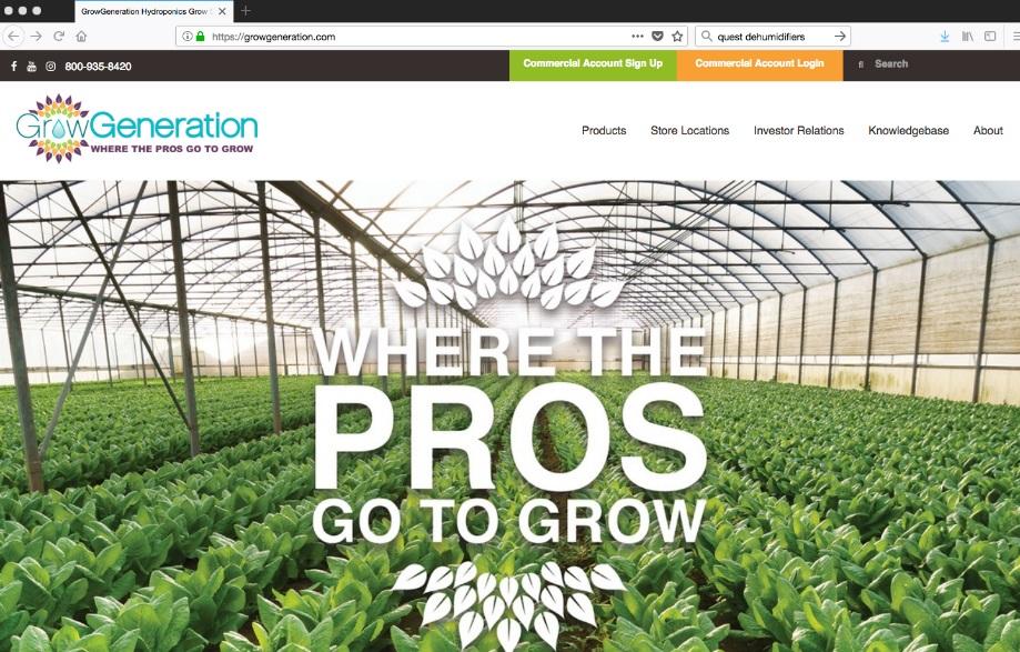 database of over 10,000 items Pick-up at a GrowGen location or drop to the grow Content-rich website designed